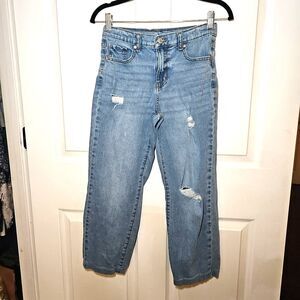 Jordache Girls Size 14 Straight Ripped Denim Jeans